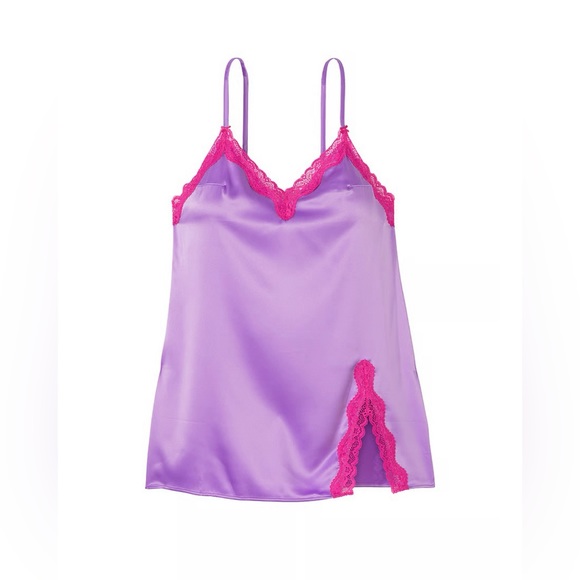 Victoria’s Secret Sexy Fun & Flirty Satin Lace-Trim Mini Slip Chemise Size Med - Picture 4 of 4